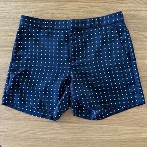 Banana Republic High Waist Polka Dot Satin Short Size 4 Navy